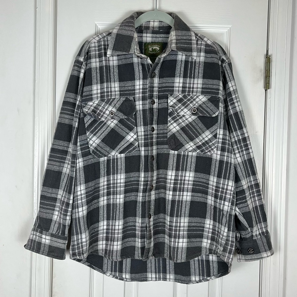 Vintage Stillwater Supply Co. Thick Heavyweight Cotton Flannel Button Up Shirt